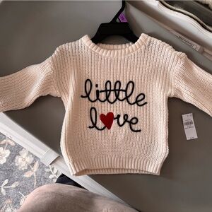 2 ITEMS! Old Navy Cream Sweater with Red Heart